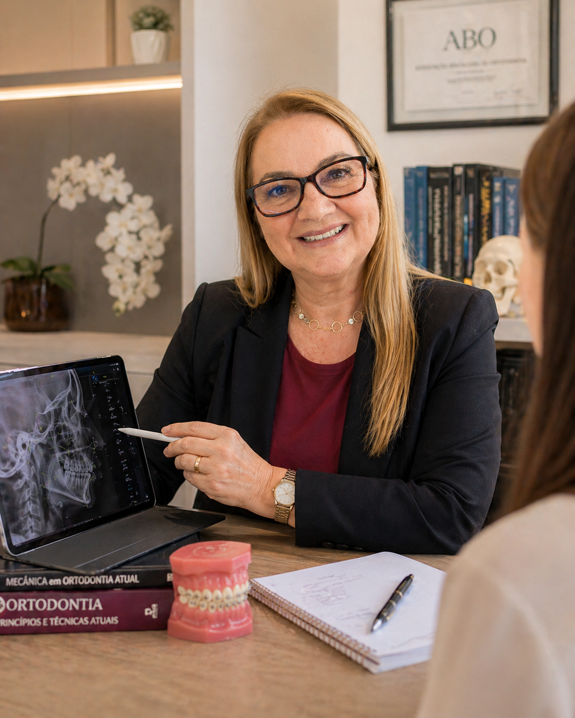 Dra. Amelia em sua clínica